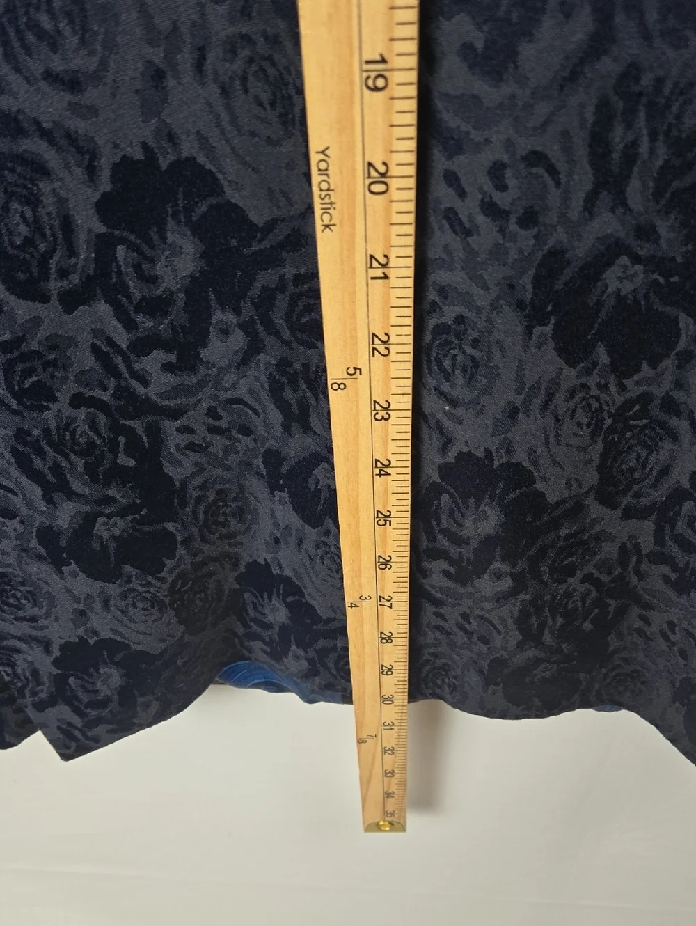 Van Heusen Navy Floral Jacquard Tuxedo Dinner Jacket Sz 38R Black Lapel Prom